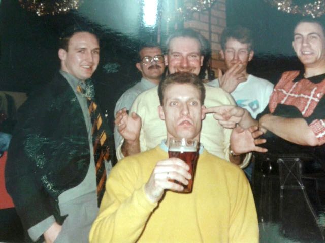 Jim Wensiora, Dave Raistrick, Rob Smith, Jonathon Woodliffe, Steve Phyliss, Rob Marriott, Rock City circa 85 (© Dave Raistrick)