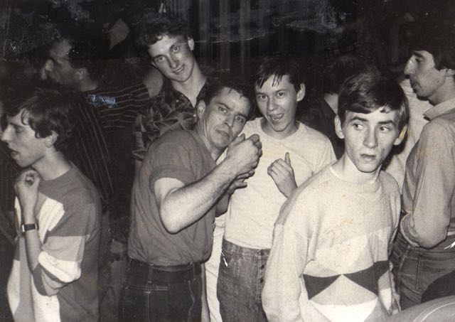 100 Club circa 82 Gary Pluck on the left, Chris Jones behind Keb, Steve Lamb, Kitch, Martin (© Paul Franklin).jpg