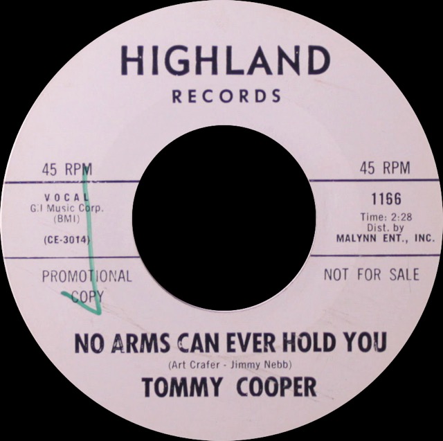 1166  - Tommy Cooper - No Arms Can Ever Hold You - Highland 1166 WDJ