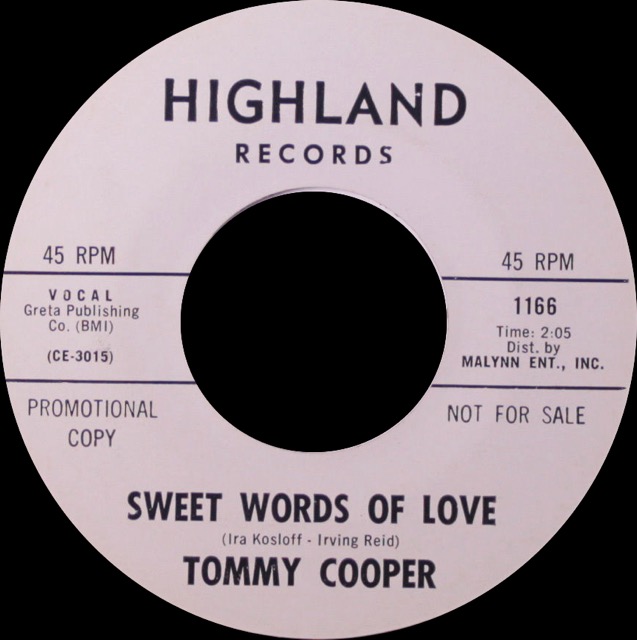 1166 - Tommy Cooper - Sweet Words Of Love - Highland WDJ